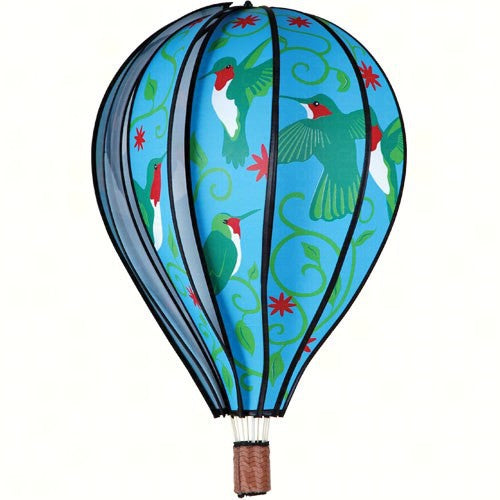 22 IN x 15 IN Hot Air Balloon Hanging Hummingbird Spinner