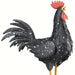 Black Rooster Statue Hand Crafted 16 IN