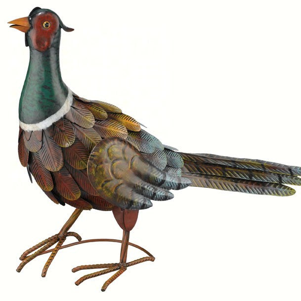 15.3 IN x 22.5 IN X 6.3 IN Hand Crafted Pheasant Standing Up Décor