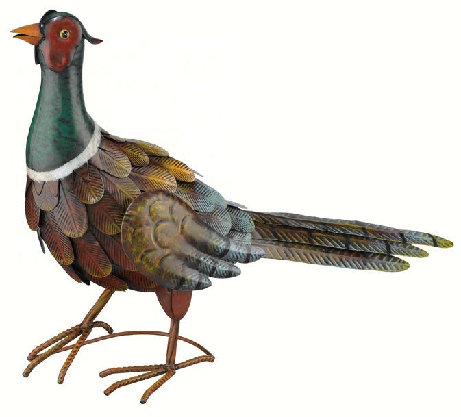15.3 IN x 22.5 IN X 6.3 IN Hand Crafted Pheasant Standing Up Décor
