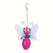 Pink Glitterly Meshed Winged Solar Butterfly Lantern 13 IN 