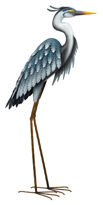 Hand Crafted Blue Heron Down Statue 40 IN