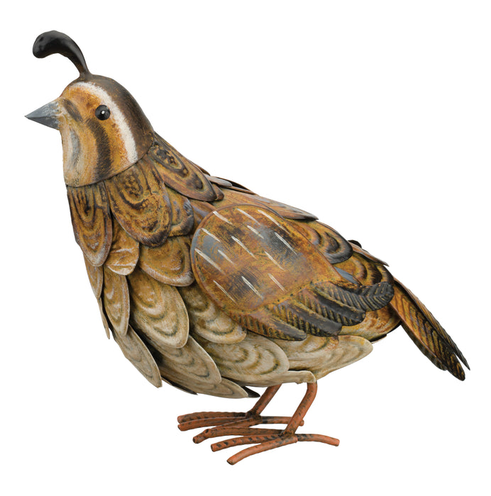 11.5 IN Hand Crafted Female Quail Statue