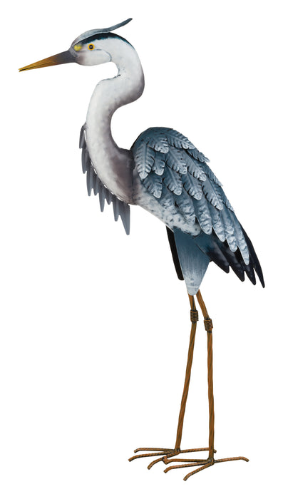 Hand Crafted Blue Heron Down Statue 26 IN x 15.8 IN x 6.5 IN