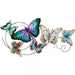 Multi Colored Hand Painted Metal 6 Butterflies Wall Decor 25.75 IN