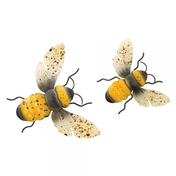 Bee Wall or Table Decor Set of 2  8.75 IN