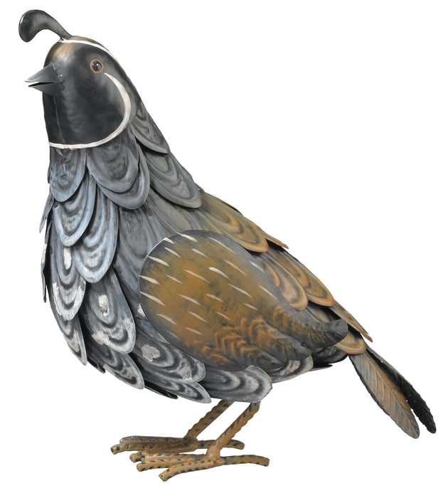 Quail Sculpture Hand Crafted 10 IN