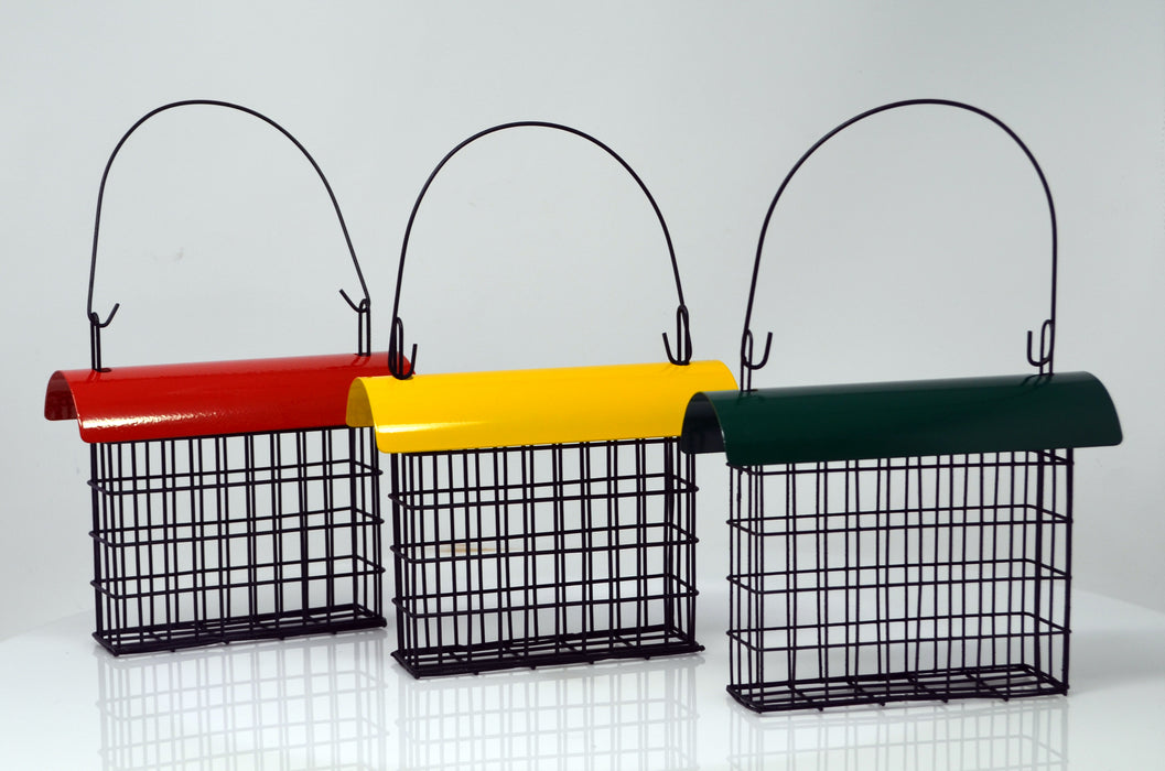 3 IN x 6 IN x 11 IN Single Deluxe Color Metal Roof Suet or Seed Cage