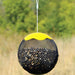 Yellow Hanging Seed Sphere Metal Mesh Bird Feeder 3.5 LB Capacity 13 IN x 5.5 IN