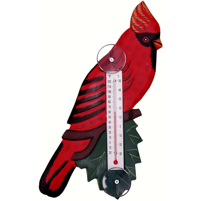 6.5 IN Cardinal On A Branch Window Thermometer