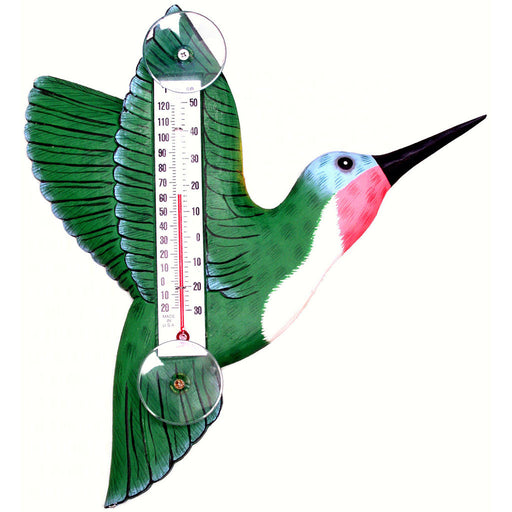Green Hummingbird Window Thermometer 6.3 IN