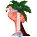 Flamingo And Palm Tree Window Thermometer 6.5 IN