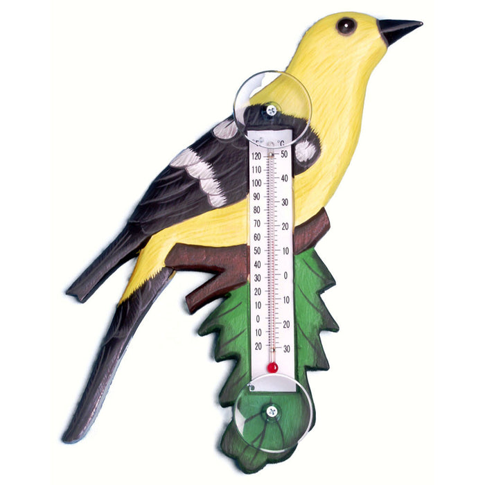 Goldfinch On Branch Window Thermometer 6.1 IN