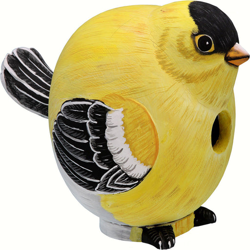 Goldfinch Gord O Hanging Wood Birdhouse Hand Carved