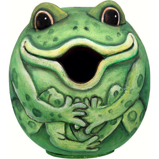 Hand Carved Gord O Frog Hanging Albesia Wood Birdhouse 6.4 IN