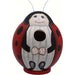 Red And White Ladybug Gord O Hanging Wood Birdhouse Hand Carved 5.9 IN