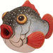 Hand Carved Gord O Hanging Pufferfish Birdhouse 9.3 IN