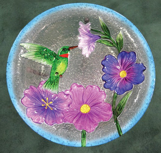 Hummingbird Glass Birdbath Bowl 20 IN