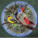 Songbird Trio Glass Birdbath Bowl 18 IN