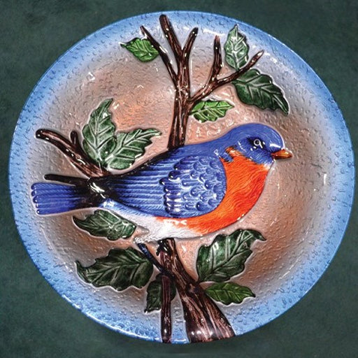 Bluebird Glass Bird Bath Bowl 18 IN