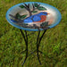 Bluebird Glass Birdbath With Stand 18 IN