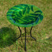 Leaf Vines Glass Birdbath With Stand
