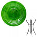 Hunter Green Glass Bird Bath with Stand 18.11 IN X 18.11 IN X 23.23 IN