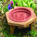 Clay Colored Pan Cedar Frame Birdbath