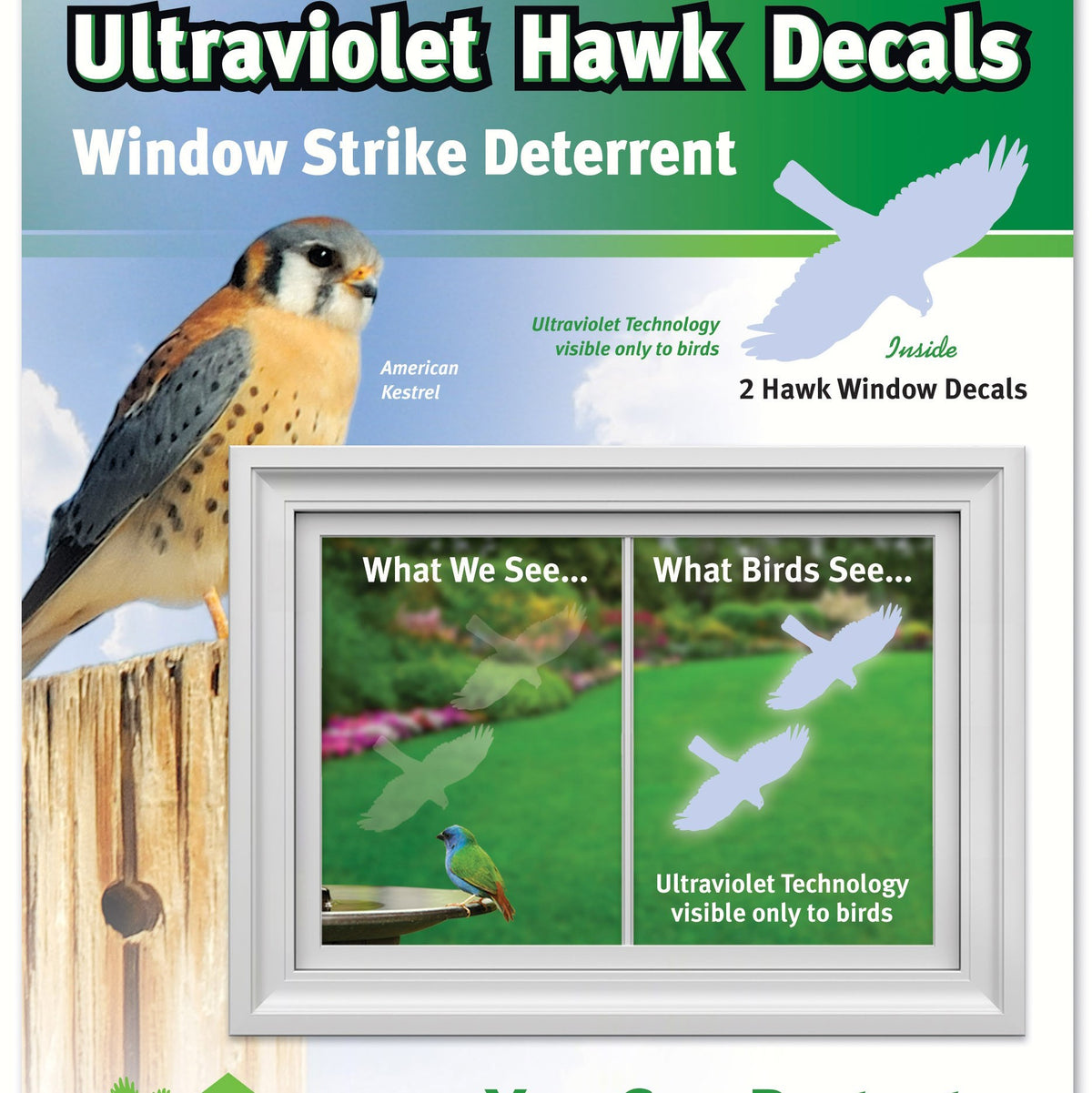 Hawk Transparent Window Alert Decals Pack of 2 — Birdertown