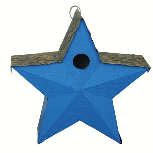Decorative Blue Country Star Birdhouse 12 IN