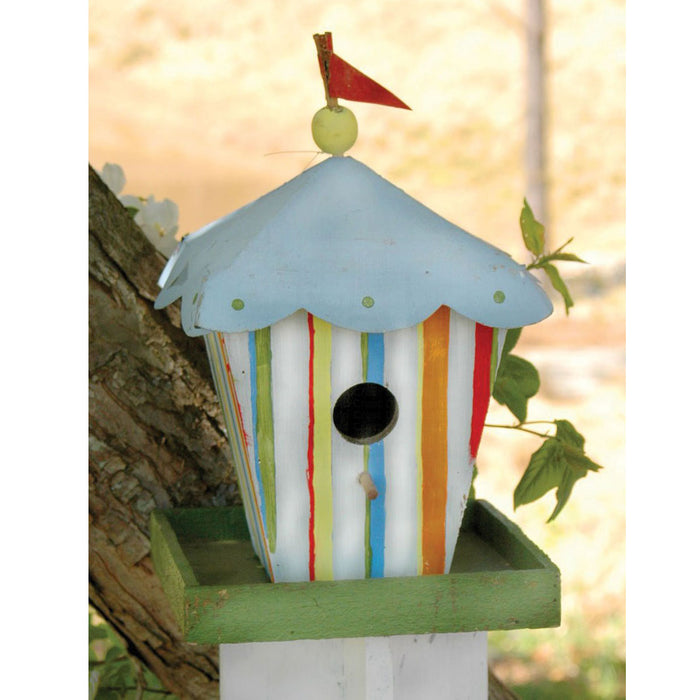 10.5 IN x 7 IN x 7 IN Decorative Wood Circus Birdhouse