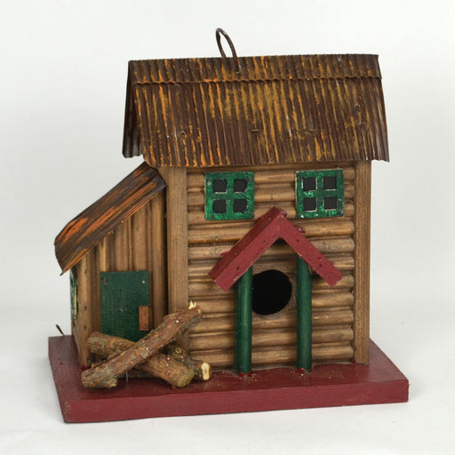 Decorative Two Story Cabin Birdhouse 6 IN x 8 IN x 8 IN