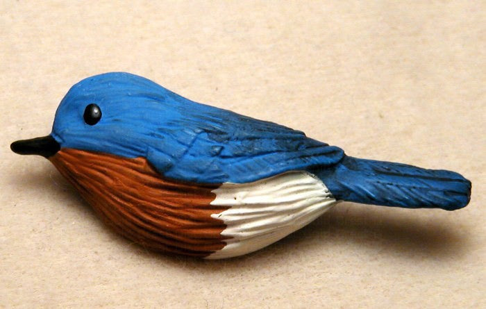 Decorative Polyresin Bluebird Accessory Pin
