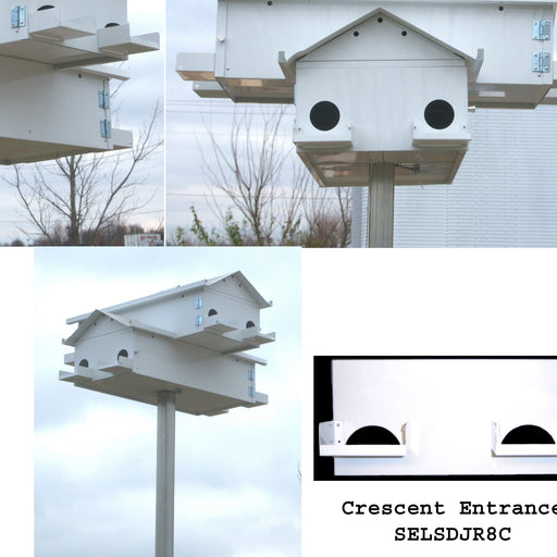 8 Crescent Lonestar Doors Goliad Jr Modular Purple Martin House