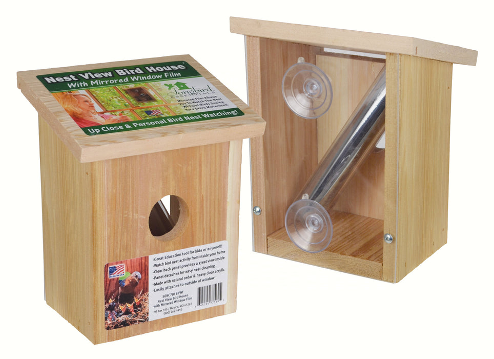 Nest View Bird House with Window Film 5.5 IN x 6.5 IN x 8 IN