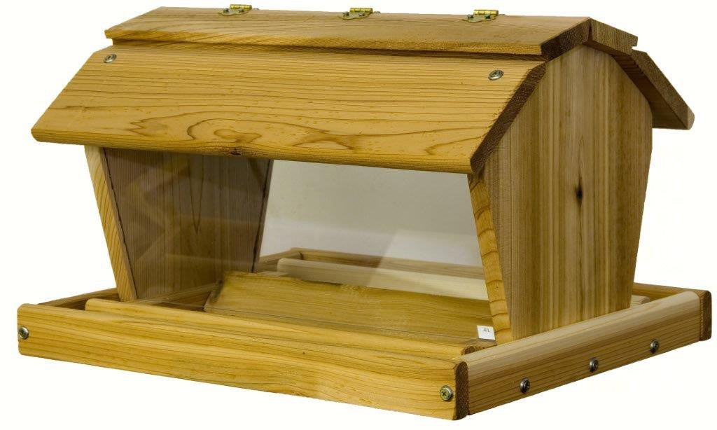 Capacity Cedar Barn Hopper Bird Feeder 15 IN x 12.75 IN x 20 IN 25 LB