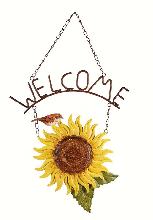 Birds of a Feather Sunflower Welcome Sign 18 IN x 11.8 IN