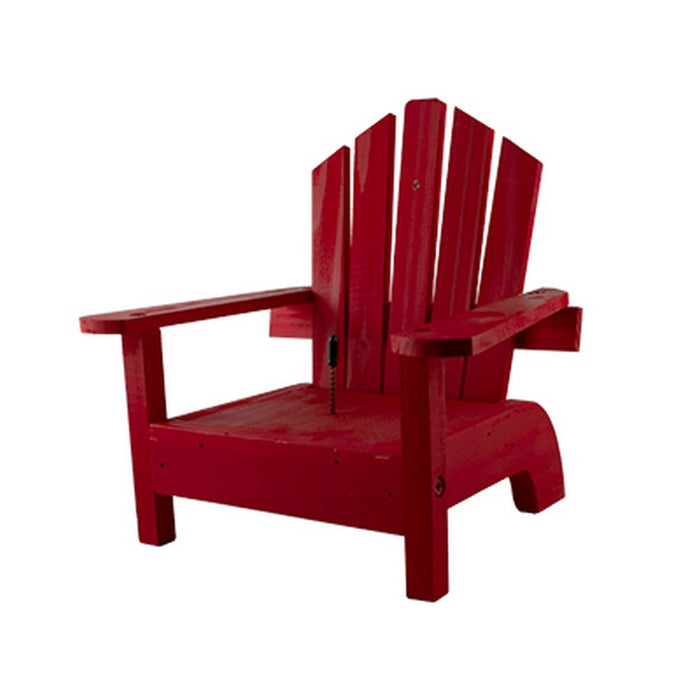 7.5 IN x 9 IN X 9.25 IN Classic Red Lake And Cabin Adirondack Chair Squirrel Feeder