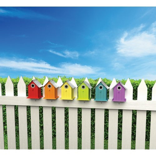 Wren And Chickadee Bird House 1 of 6 Assorted Colors 4.75 IN X 6.0 IN x 8.4 IN 