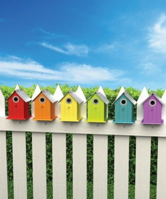 Wren And Chickadee Bird House 1 of 6 Assorted Colors 4.75 IN X 6.0 IN x 8.4 IN