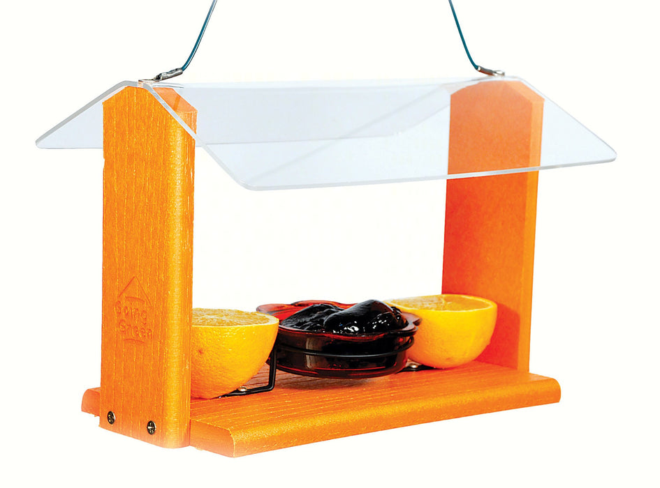 6 IN x 11.75 IN x 8 IN Orange Recycled Plastic Oriole Feeder