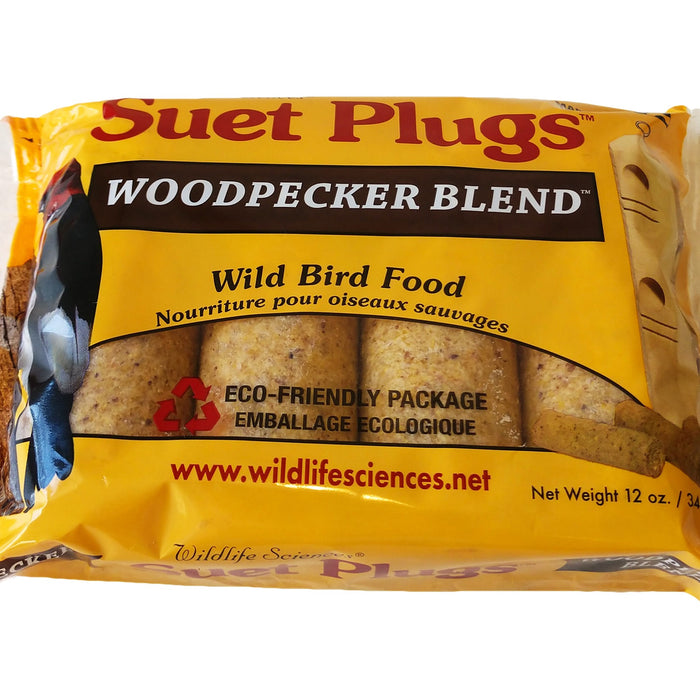 4 Pack Woodpecker Blend Suet Plugs