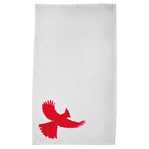 Cardinal in Flight Kitchen Tea Towel