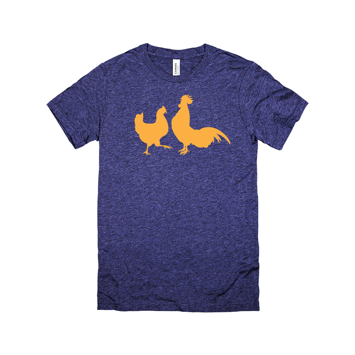 Bella + Canvas Women's Box Cut Couple of Chickens Silhouette Graphic T-Shirt