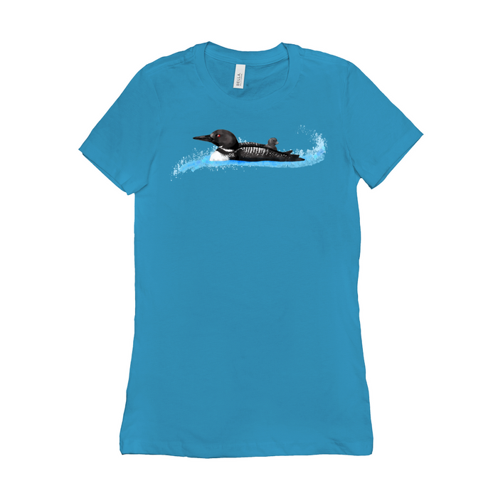 Bella + Canvas Women's Fit Cut Painted Loon & Baby Graphic T-Shirt