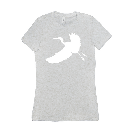 Bella + Canvas Women's Fit Cut Crane in Flight Silhouette Graphic T-Shirt