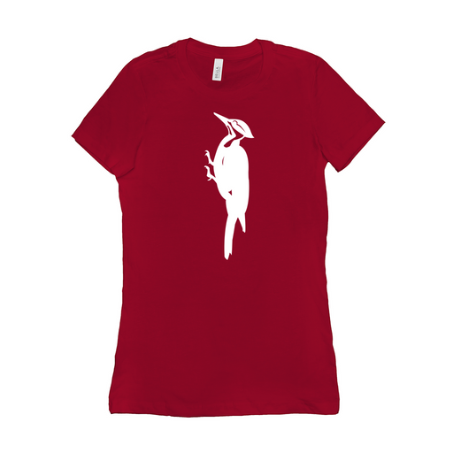 Bella + Canvas Women's Fit Cut Pileated Woodpecker Silhouette Graphic T-Shirt