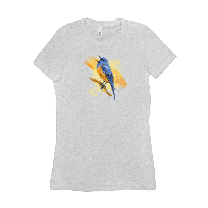 Bella + Canvas Women's Fit Cut Painted Bluebird Graphic T-Shirt