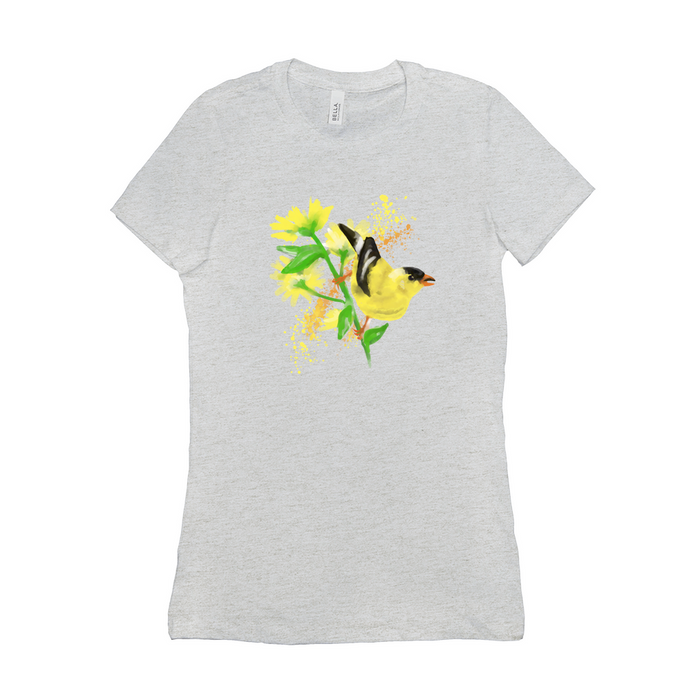 Bella + Canvas Women's Fit Cut Painted Goldfinch Graphic T-Shirt