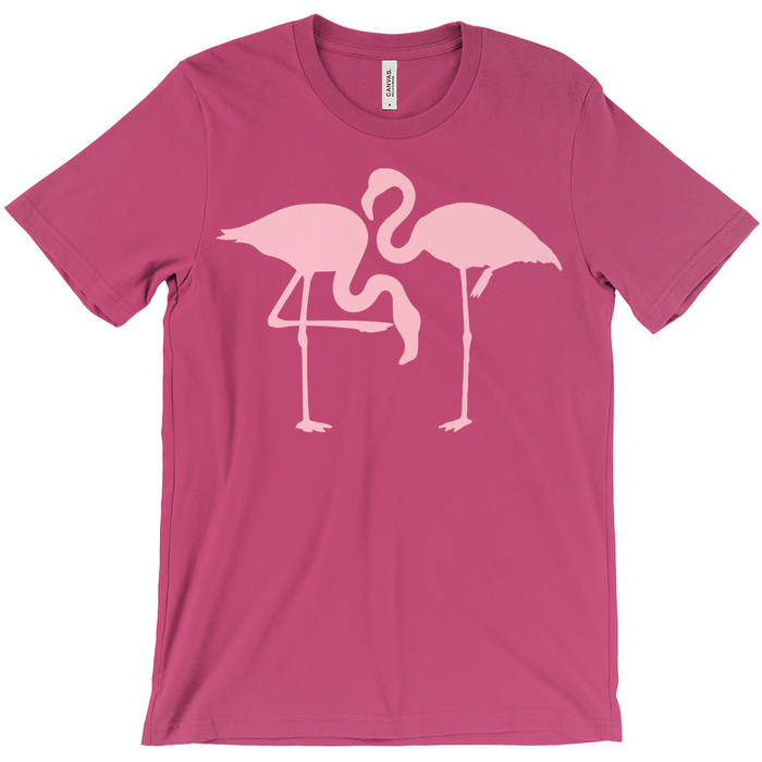 Bella + Canvas Men's Flamingos In Love Silhouette Graphic T-Shirt